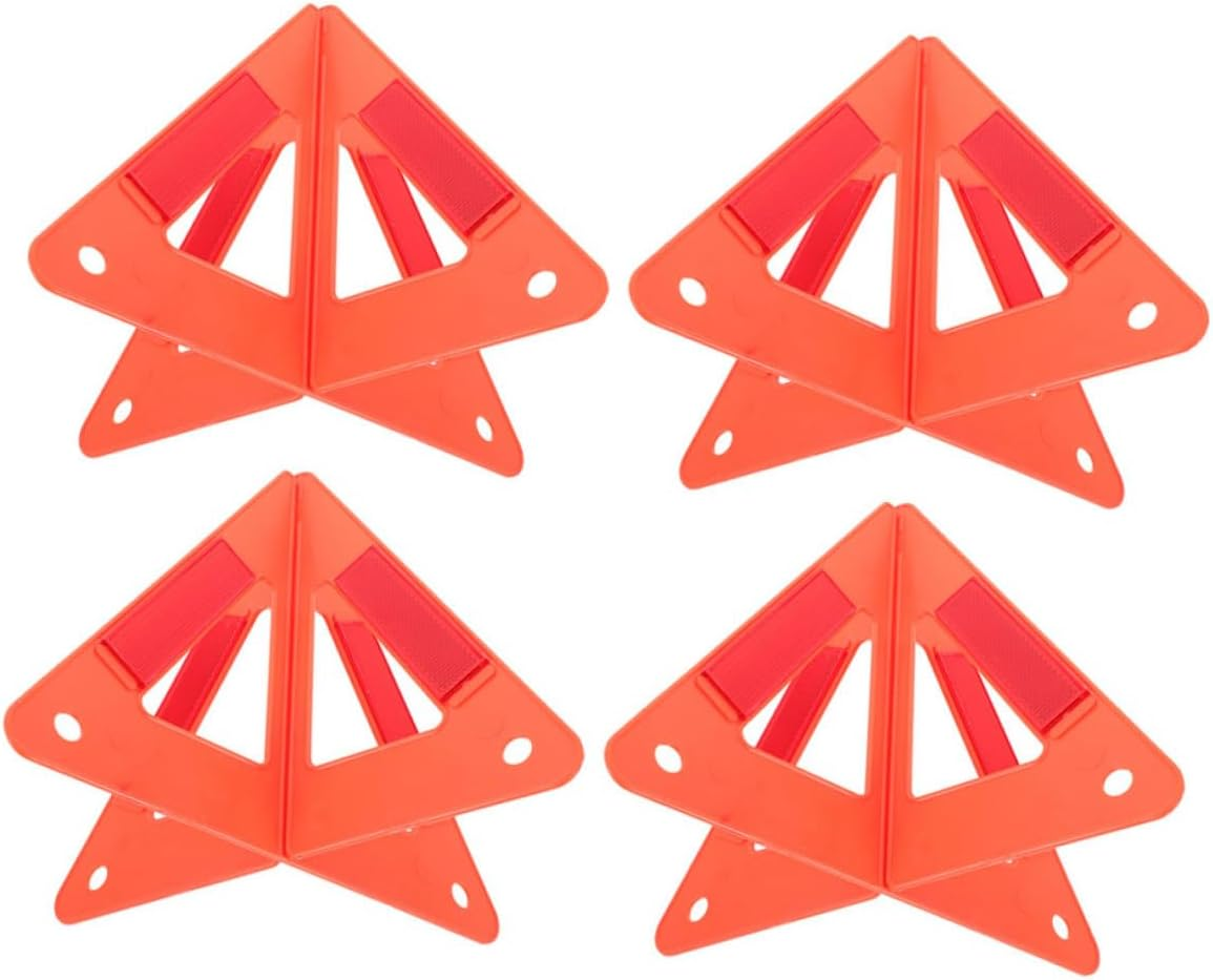 MAGICLULU 4Pcs Reflective Warning Triangles Car Roadside Safety Kit High Visibility Vehicle Accessories for Breakdown and Accident Emergency Use image number 2