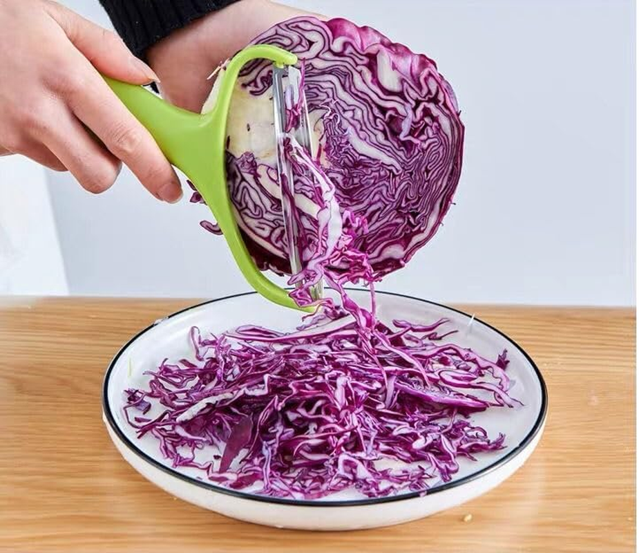 Cabbage Shredder and Vegetable Peeler, Stainless Steel Blades, Effort-Saving & Easy to Clean Kitchen Tool for Shredding, Peeling, and Slicing Vegetables
