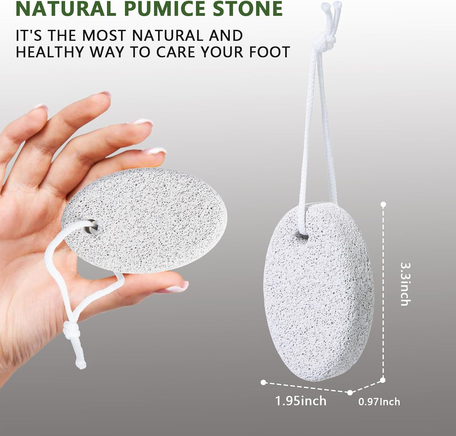 8-Pack Foot Pumice Stone for Feet, Borogo Natural Lava Pedicure Tools Hard Skin Callus Remover for Feet and Hands image number 5