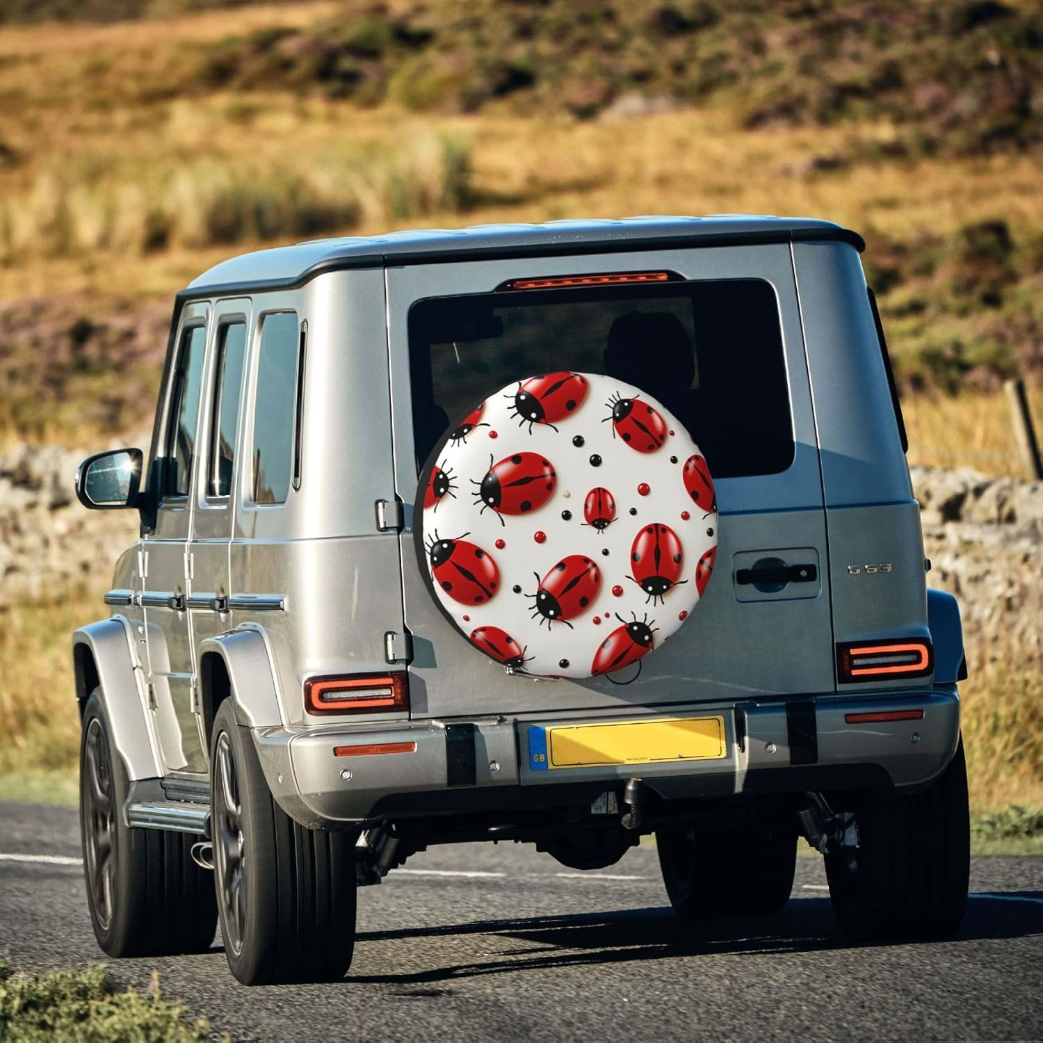 Red Ladybug Spare Tire Cover Weatherproof Automotive Wheel Cover Waterproof Dust-Proof Tire Protectors Travel Trailer Camper Tire Covers Universal 16 Inch image number 2
