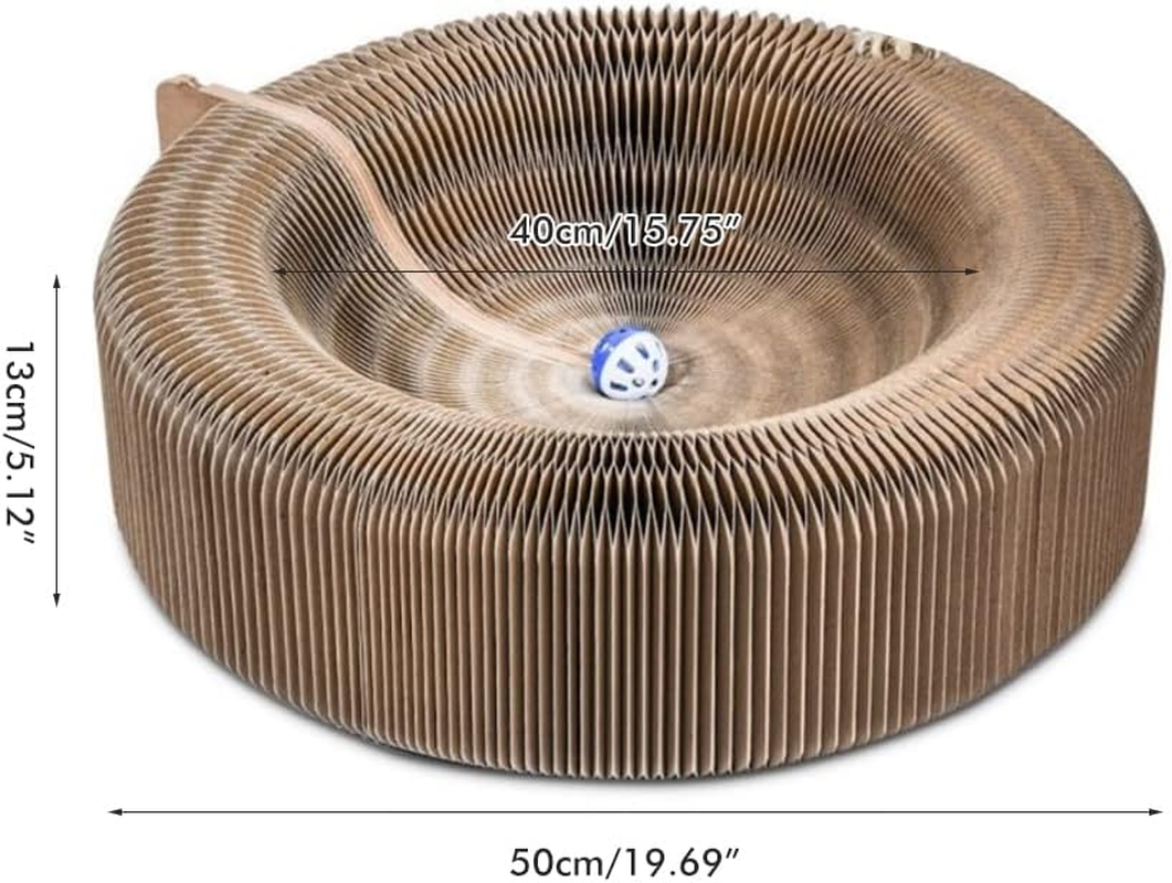 Asarly Magic Cat Scratching Board with Scratching Claws for Cats, Foldable Corrugated Cat Scratcher Kitten Toy - Can Be Folded into Many Shapes! image number 5