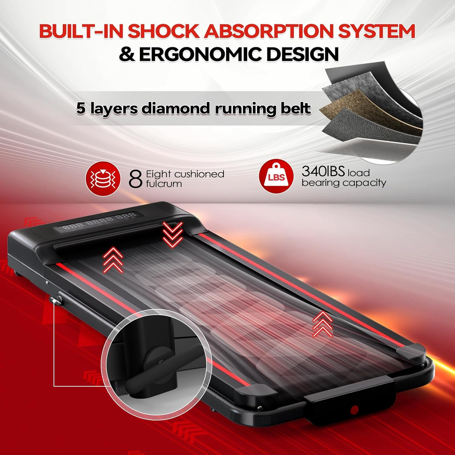 Under Desk Treadmill, Portable Treadmills for Home, 3 in 1 Foldable Walking Pad image number 5