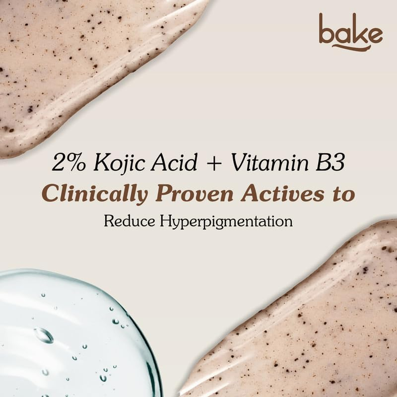 BAKE 2% Kojic Acid Coffee Smoothie Scrub Treatment (200G) with Niacinamide, Polyglutamic Acid & Ceramide Complex | for Pigmentation, Dark Spots & Tan Removal | Exfoliates & Brightens Underarms | For image number 6