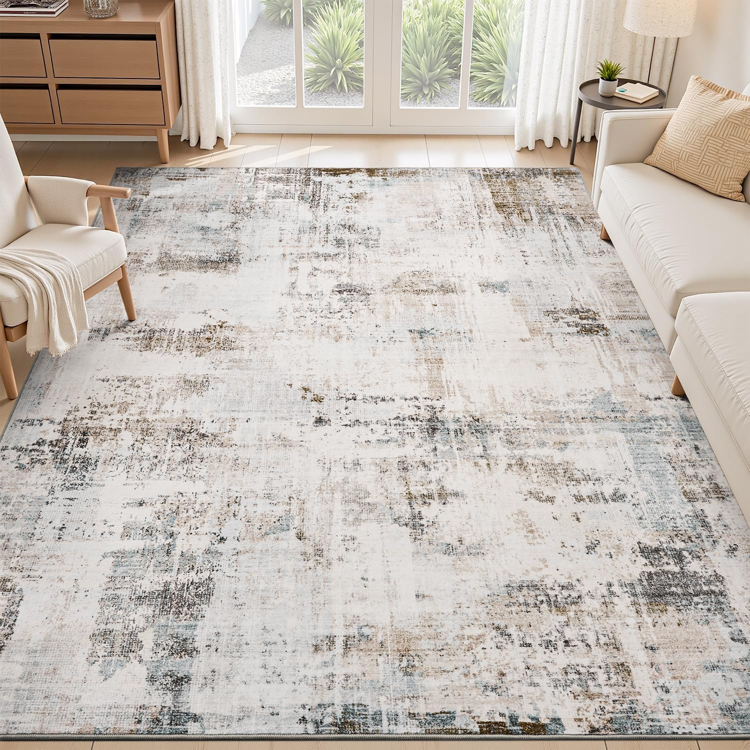 Area Rugs for Living Room 8X10 Machine Washable Carpet Rug Abstract Modern Rugs for Bedrooms Dining Room