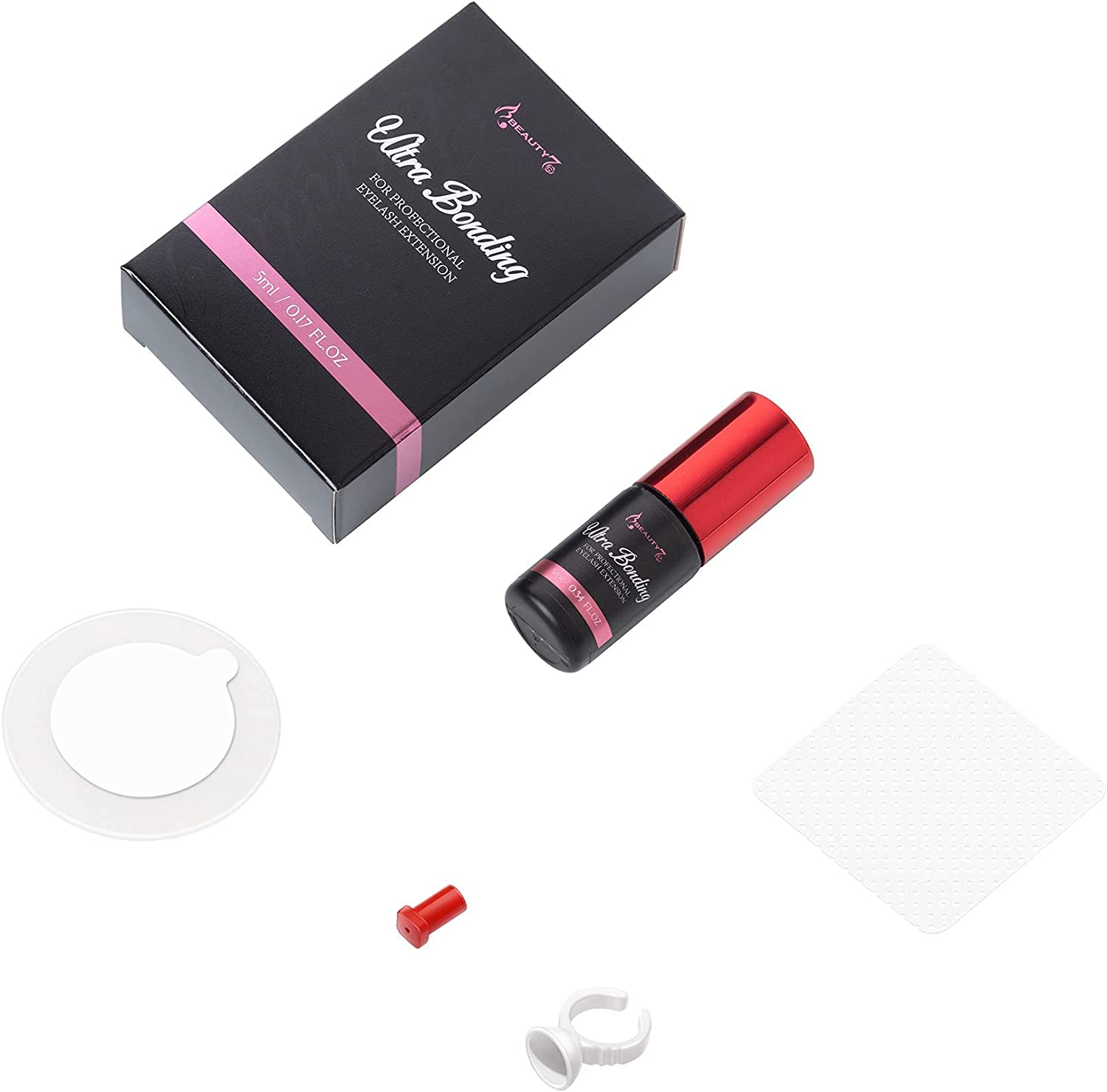 Beauty7 Professional Eyelash Extension Glue - Fast Instant 2-3S Ultra Bonding Adhesive for Semi-Permanent Lashes - 5Ml image number 4