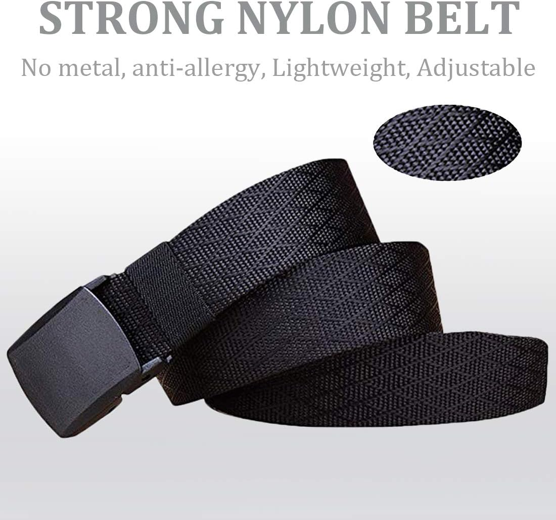 Wyuze Men'S Military Tactical Web Belt, Casual Nylon Webbing with No Metal Buckle image number 5