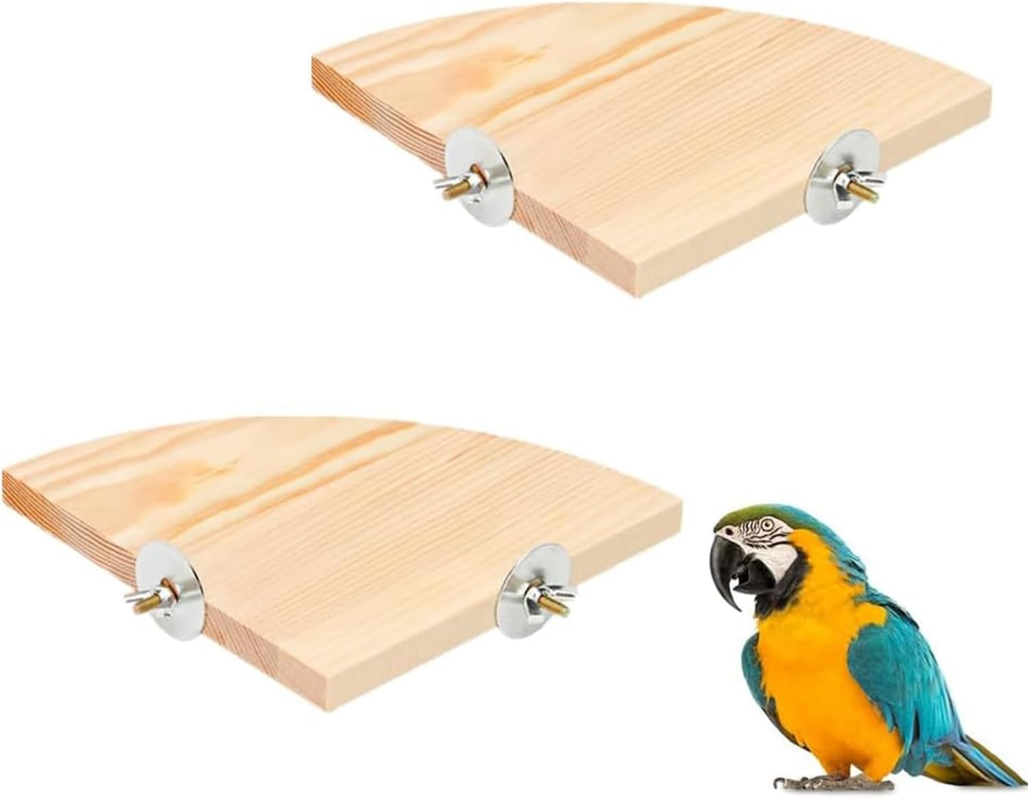 Wooden Bird Perch Platform Stand,2Pcs Fan-Shaped Bird Perch Bird Platform Perch,Wood Bird Perch Stand Platform,Bird Wooden Perch Stand Platform,Bird Perch Platform Stand,Parrot Fan-Shaped Perch Stand image number 3