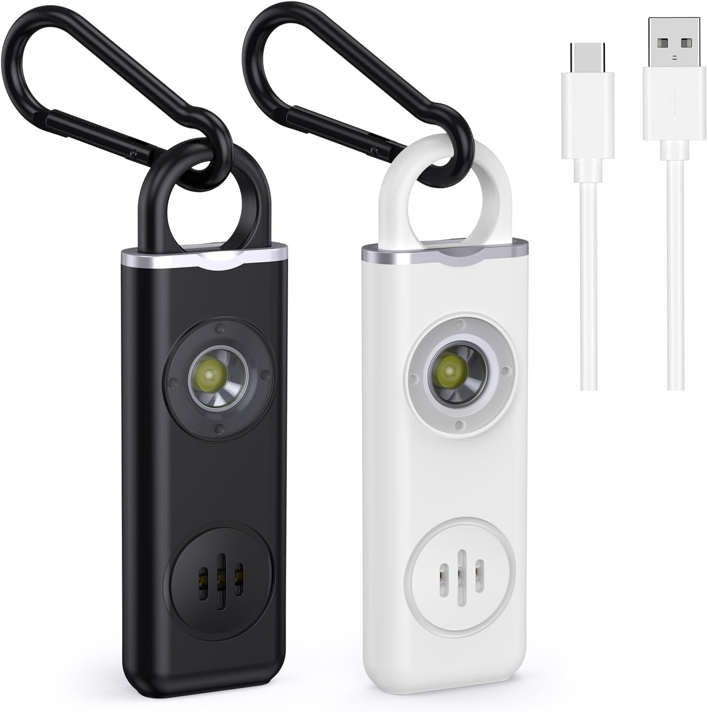 OQIMAX Upgrade Personal Alarm for Women, 130Db Loud Rechargeable Personal Safety Alarm Keychain with Strobe LED Light, Emergency SOS Pocket Alarm for Students, Kids, Walker, Elderly,(Black)