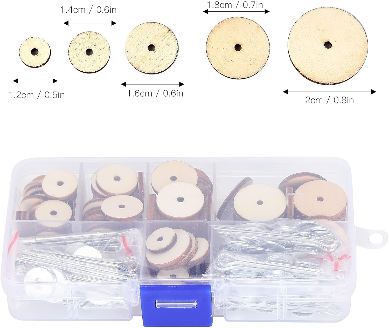 Doll Joints Doll Accessories for Teddy Bear Toys, 50 Set Doll Joints Cotter Pin Joints Doll Wood Skeleton Joints Movable Engage DIY Craft Toy Accessories image number 1