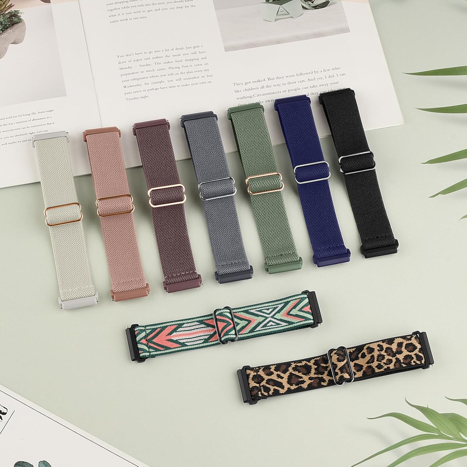 [3 Pack]Adjustable Elastic Bands for Fitbit Versa 2 Bands, Fitbit Versa Band,Versa Lite/Se Band, Soft Stretchy Loop Breathable Sport Nylon Replacement Strap Wristbands for Women/Men image number 6