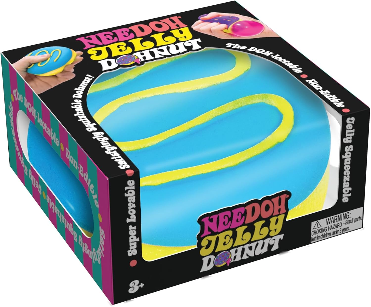 Needoh - Jelly Donuts Squishy Fidget Toy, Stress Relief Sensory Ball, Soft & Stretchy, Fun Party Favour for Kids & Adults, Ages 3+