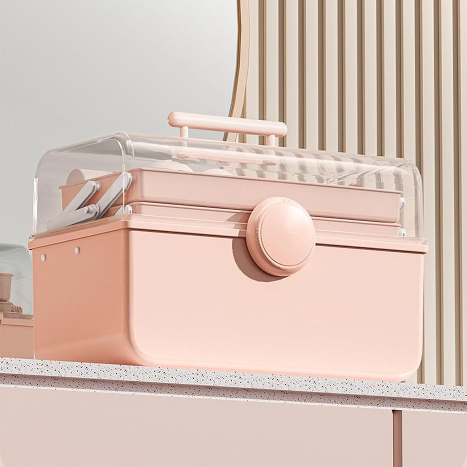 Hair Accessories Organizer Box, Dust-Proof Portable Art Craft Organizer, Makeup Holder Accessories Case Trays Storage for Baby Kids Ties Nail Supplies Office School Craft Home image number 4