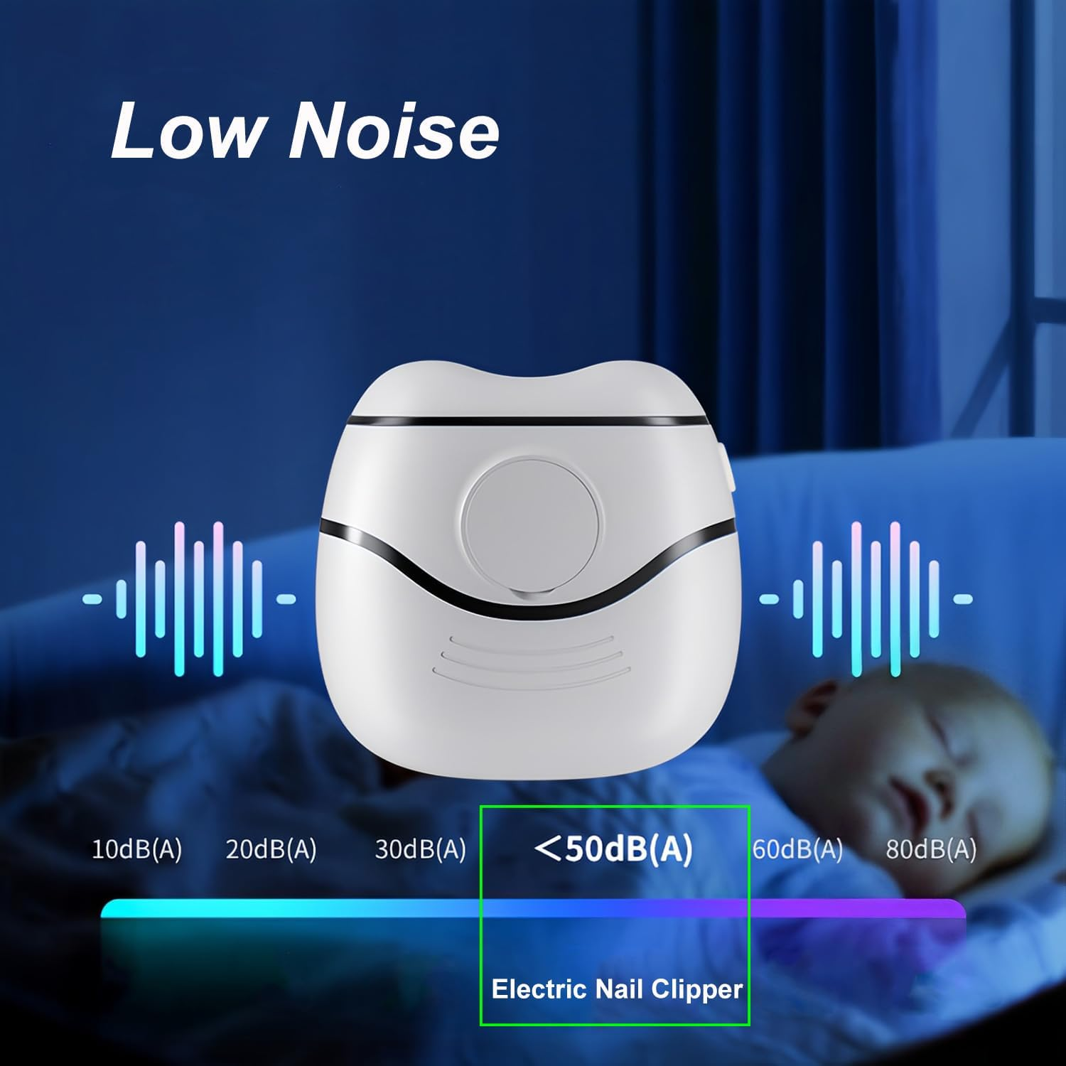 Lancoon Electric Nail Clipper with Trimming Low Noise Nail Scraps Storage Safe Curved Protection Battery Powered Alloy Blade Easy to Carry for Home Travel Kids Seniors - Black image number 6