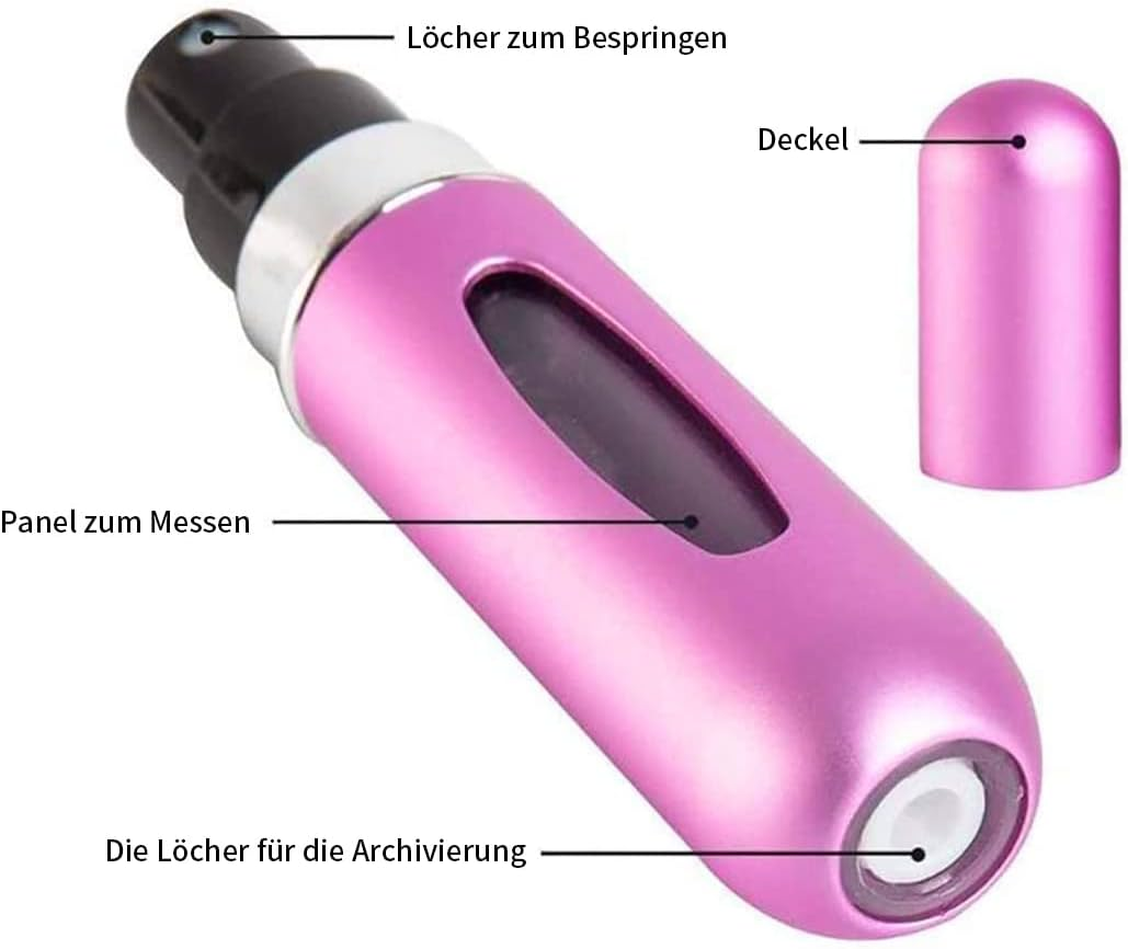 5 PCS Perfume Atomiser Bottles 5Ml Mini Refillable Spray Portable Liquid Bottle with Visual Window Empty Travel Bottle for Purse Handbag Pocket Luggage (A) image number 2