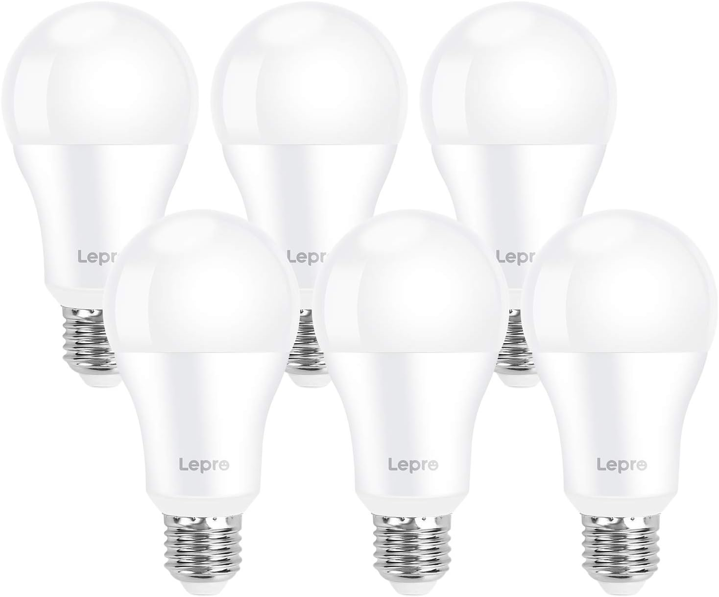 Lepro E27 Screw Bulbs 100W Equivalent, Cool White 6500K, 13W 1520Lm Super Bright E27 LED Bulbs, GLS Energy Saving Edison Lightbulb, Non-Dimmable, Pack of 6