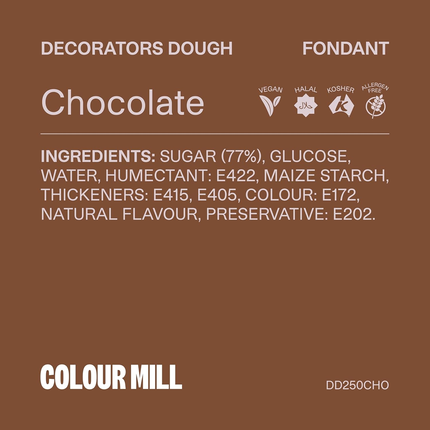 Colour Mill Decorators Dough Premium Ready to Roll Fondant Chocolate 250G image number 4