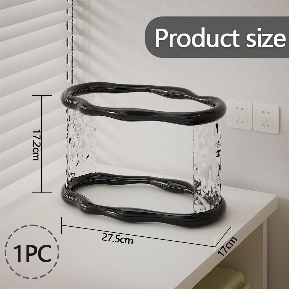 2-Tier Cloud-Inspired Acrylic Organizer &ndash; Black Vanity Storage Rack for Bathroom, Bedroom, and Dressing Table, Perfume Makeup Skincare Cosmetic Holder image number 4