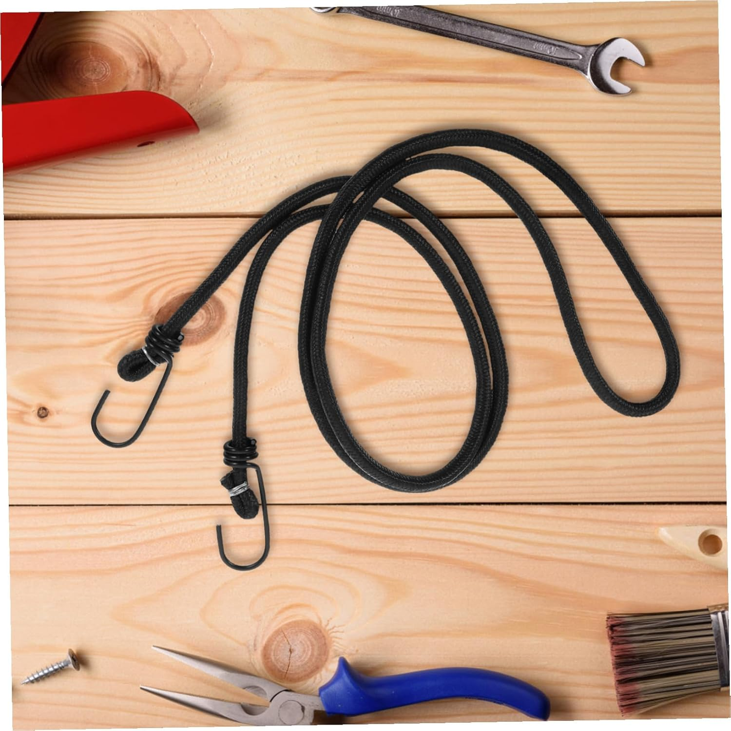 Luxshiny Adjustable Elastic Bicycle Bungee Cord with Hooks High Elasticity Bike Strap for Mountain Fixed Gear Bikes Lightweight Secure Luggage Rope for Cycling Camping Travel Use image number 3