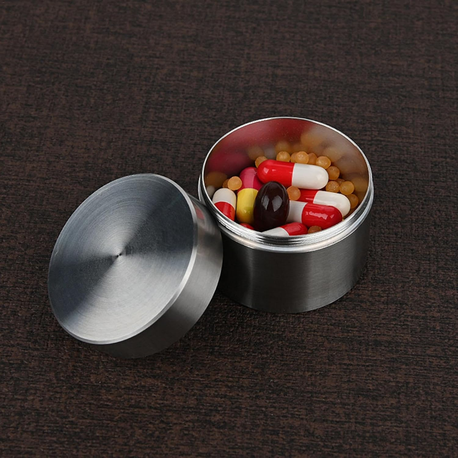 Pocket Pill Case - Portable Small Pill Boxes, Waterproof Pill Storage Box Travel | Personal Pill Box for Elderly People, Fitness Enthusiasts Travelers, Tea Canister Loose Tea, Portable Pill Container - Large image number 5