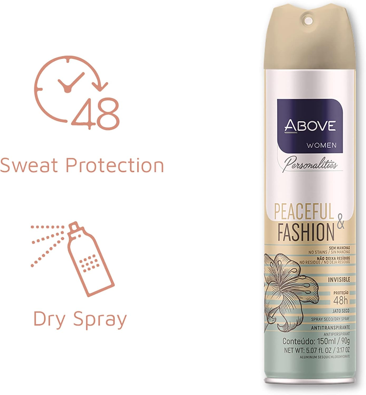 Above 48 Hours Personalities Antiperspirant Deodorant - Peaceful and Fashion for Women 3.17 Oz Deodorant Spray image number 3