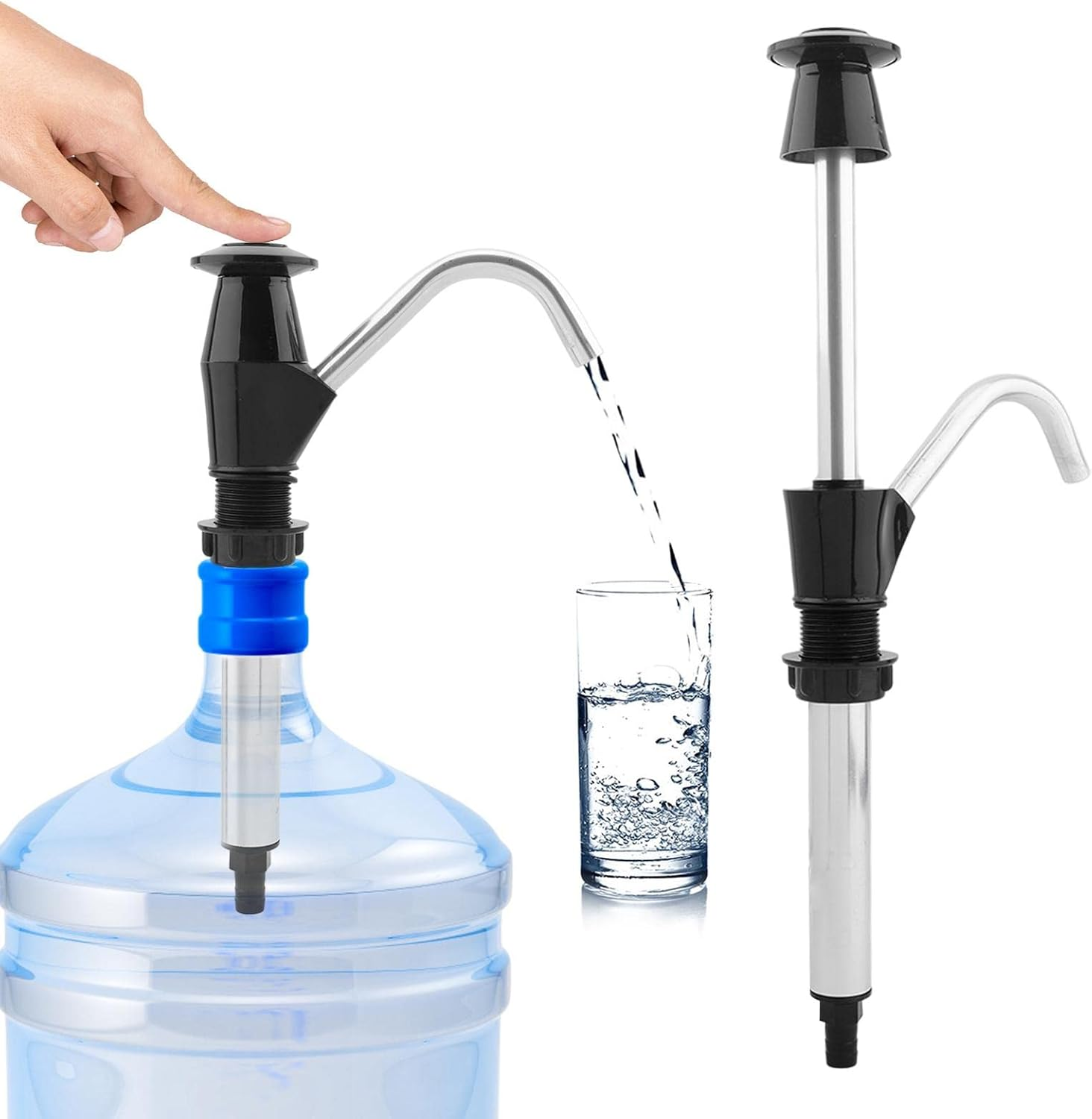 Caravan Sink Water Hand Pump, Hand-Operated Drum Pump, Double Action Camping Trailer Motorhome Replacement Pumping Tool for Camping Trailer, Motorhome, Work Vehicles, Outdoors(Color:Black)