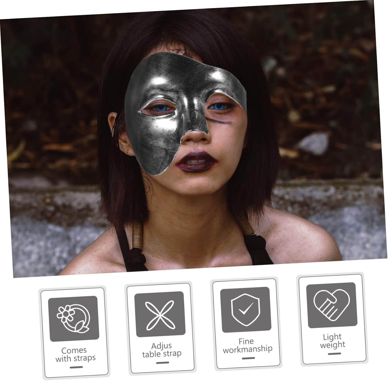 Portable Multi Function Decorative Mask for Halloween Parties Unique Party Prop for Masquerade Events and Costume Accessories Versatile Halloween Decoration image number 1