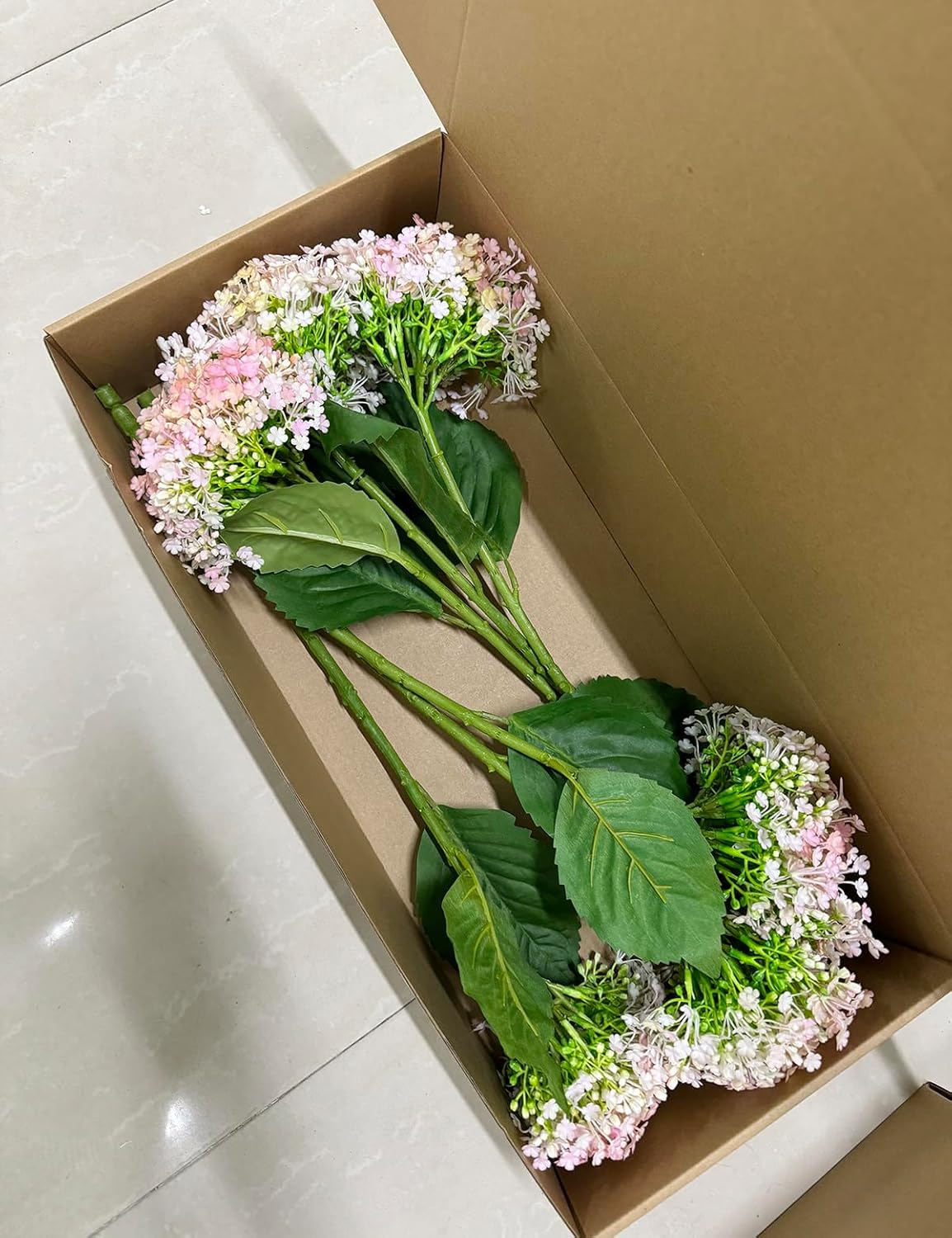 Virellisee 6 Pack Artificial Hydrangea Flowers 19 Inch Fake Plastic Floral Arrangements for Outdoor Indoor Wedding Christmas Home Office Table Decor (Pink) image number 5