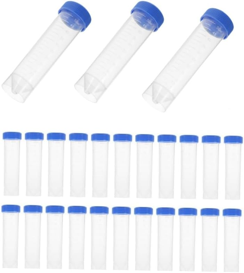 Centrifuge Tube,25 Pcs Plastic Centrifuge Tubes,50Ml Plastic Centrifuge Tubes with Screw Cap,Self-Standing Plastic Test Tube Polypropylene Conical Tubes with Cap,Graduated Marks