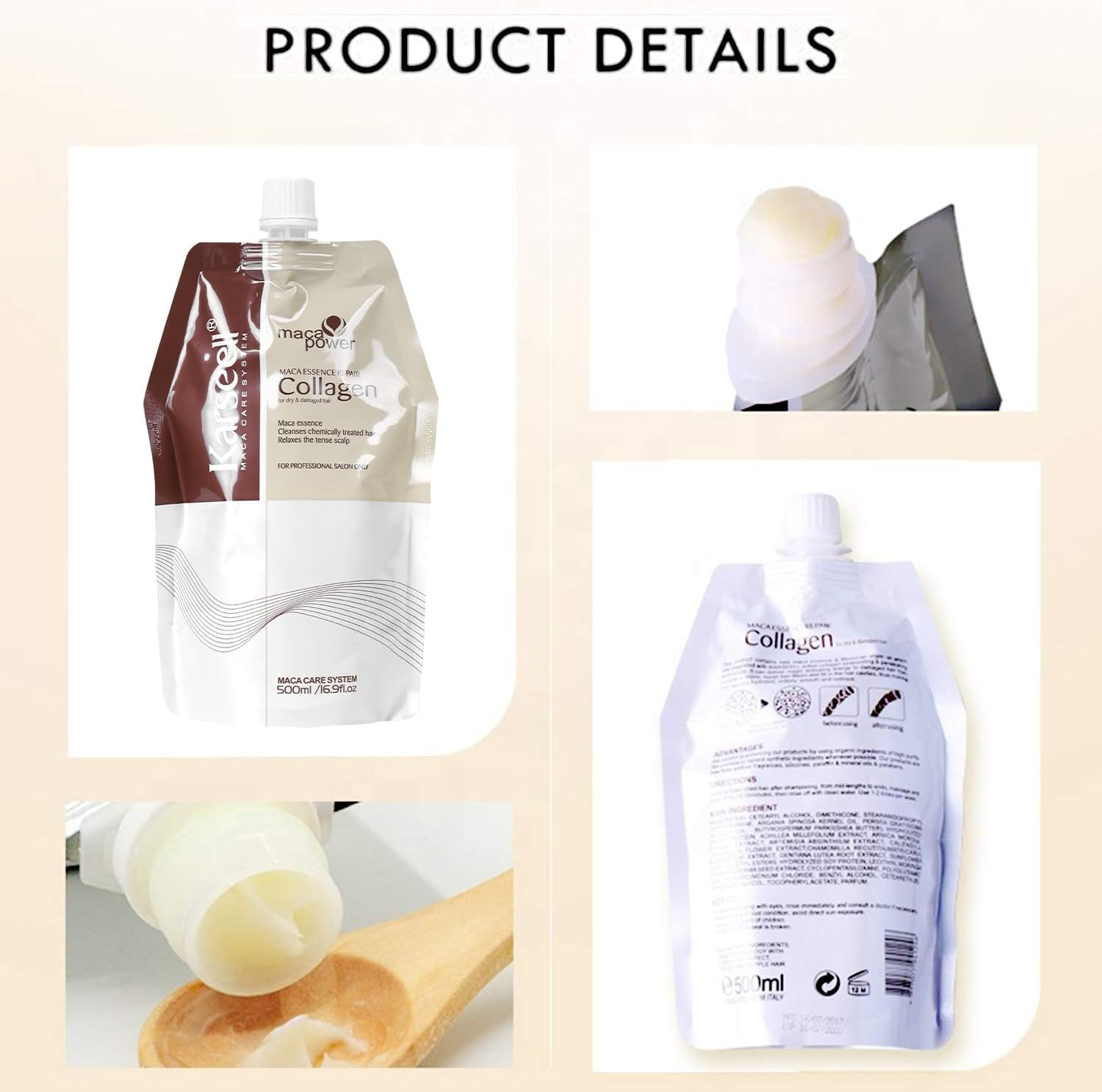 Karseell Hair Treatment, Deep Repairs Conditioner with Argan Oil, for Dry and Damaged Hair 16.9 Oz 500Ml