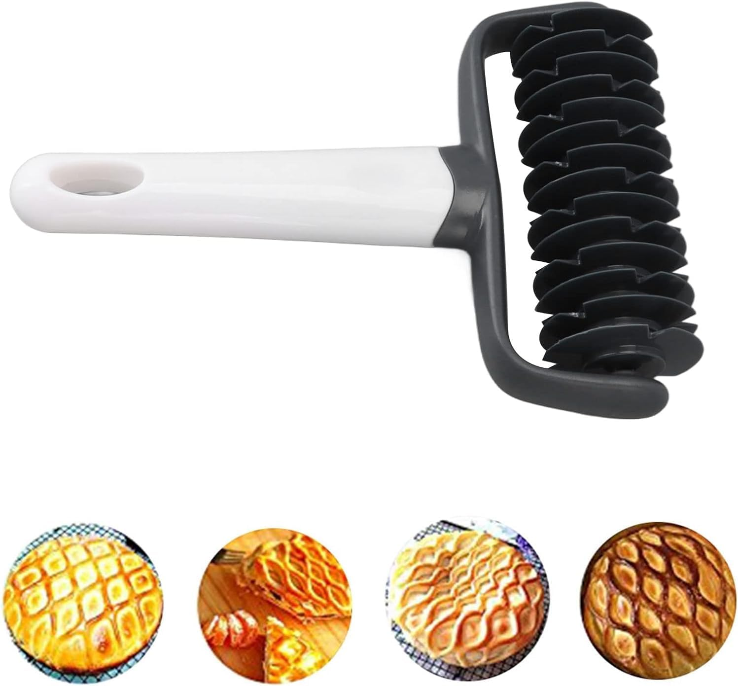 THJOPOKEEL Pizza Lattice Cutter Pastry Lattice Roller Cutter with Long Handle Pizza Bread Pastry Crust Roller Cutter, for Baking Tool for DIY Pastry Bread Pizza Dough Pastry Crust Roller Cutter image number 5