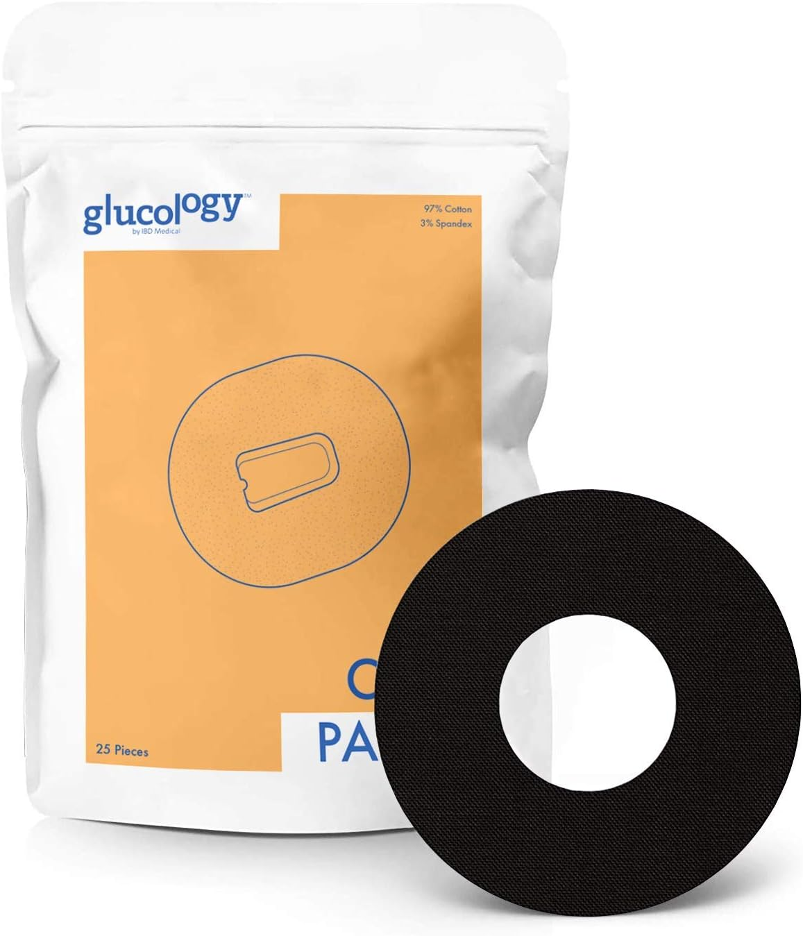 Glucology CGM Patches Compatible with Freestyle Libre (Beige) | 25 Pack | Waterproof & Hypoallergenic Adhesive Patch