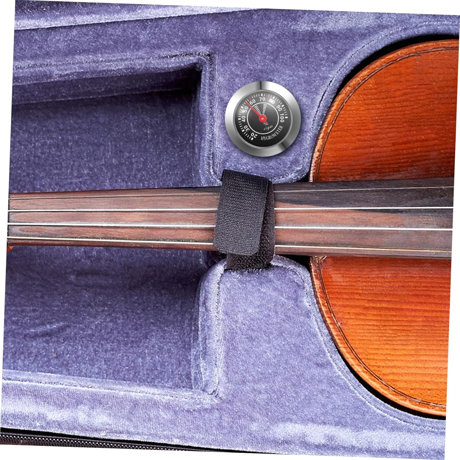 Veemoon round Mechanical Analog Hygrometer for Cigar Humidors and Musical Instrument Cases Accurate Humidity Gauge Portable Small Black Moisture image number 5