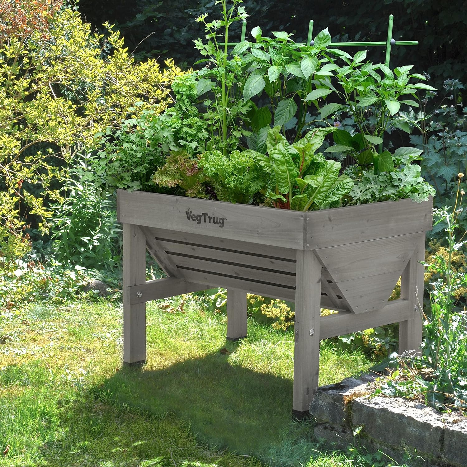 Vegtrug Classic Wooden Raised Planter, Grey Wash, Small, 1 Metre image number 1