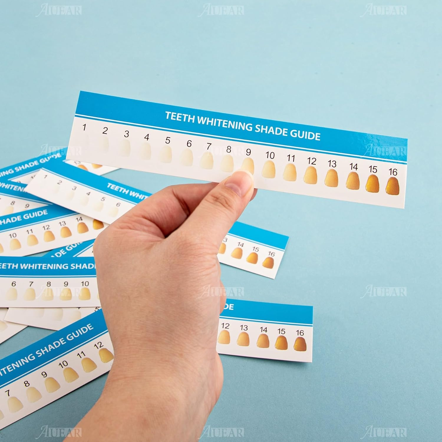 AUEAR, 20 Pack Teeth Shade Guide Teeth Whitening Shade Chart Tooth Color Cards White image number 6