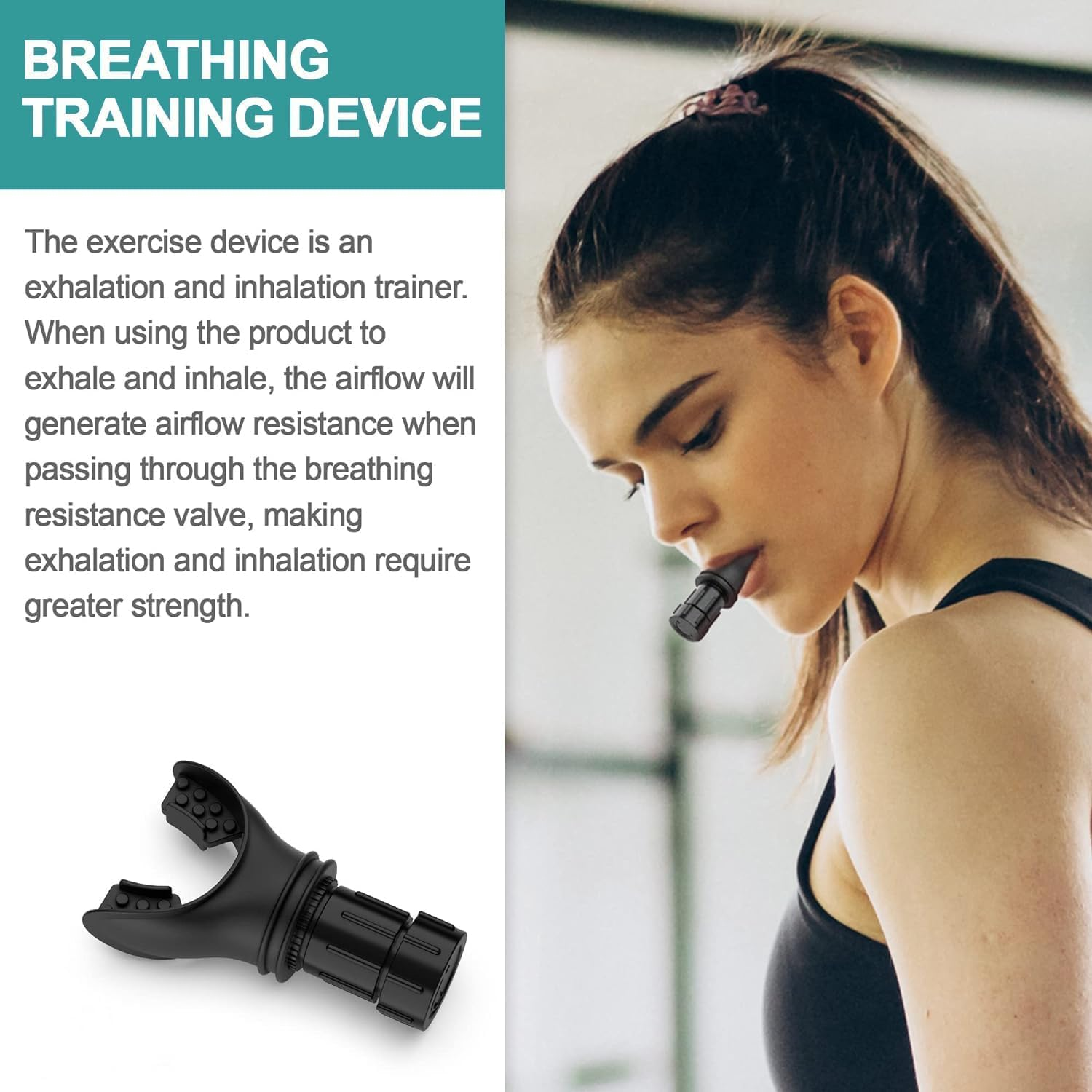 Airvantage Natural Breathing Exerciser Trainer for Drug-Free Respiratory Therapy │ Breathe Easier with Stronger Lungs │ Guided Ebook Included (Black) image number 2