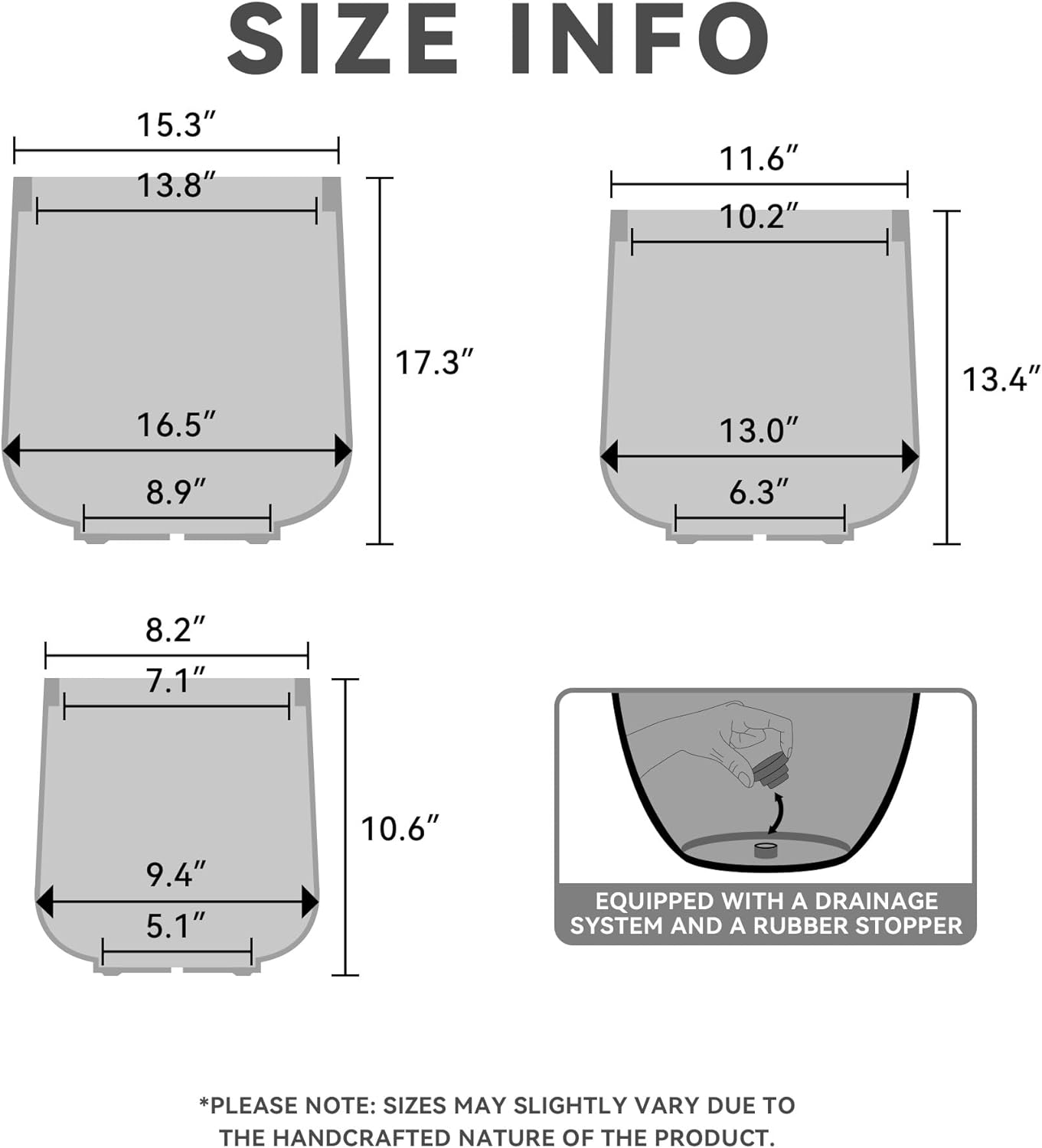 Kante round Pure White Concrete Planter (Set of 3) image number 1