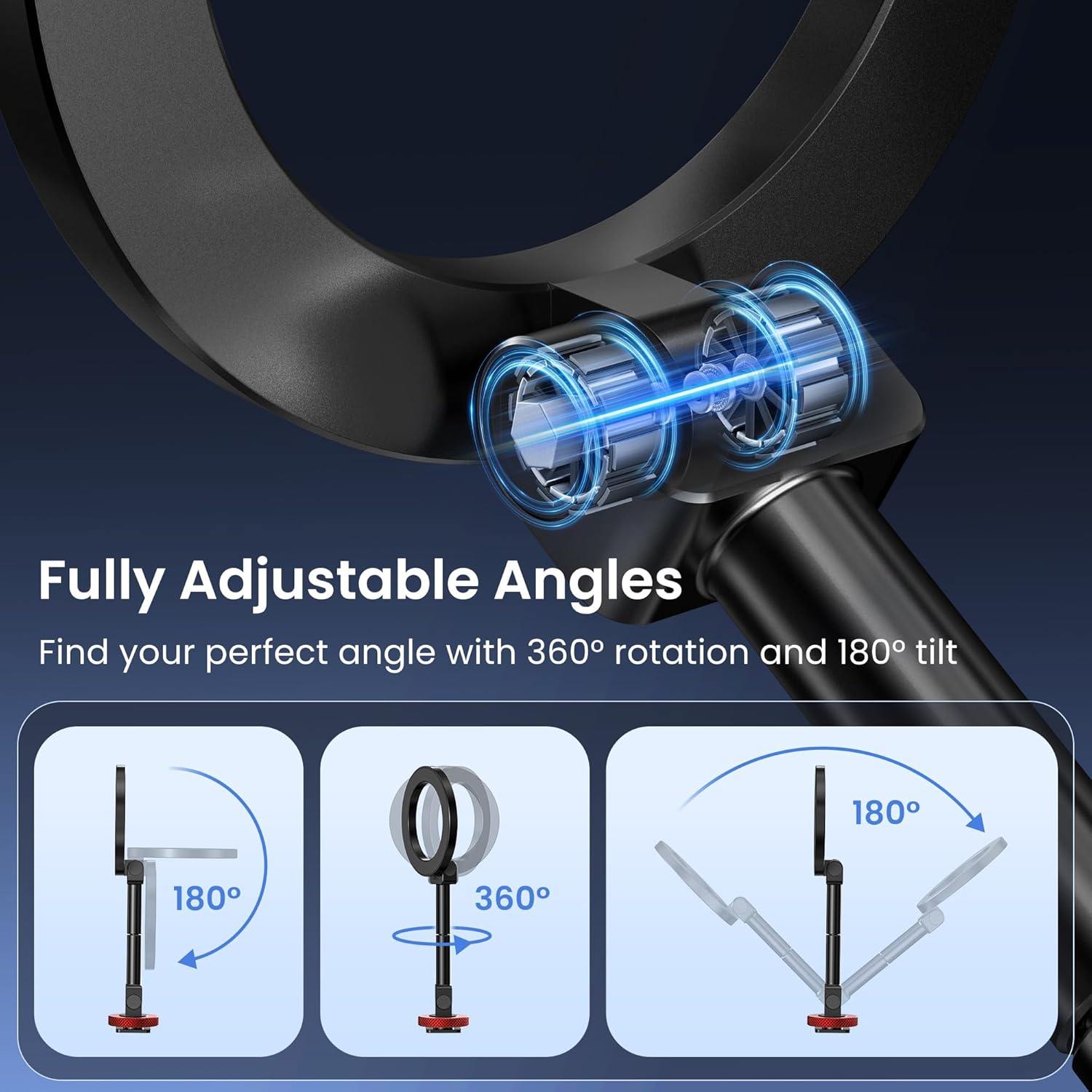 Itramax Magnetic Phone Tripod Mount,360&deg; Rotatable Mag/Safe Cold Shoe Tripod Phone Adapter Holder with 1/4" Threaded Hole for Iphone 17 Pro Max 16 15 plus 14 13 12,Samsung,Canon Nikon Sony DSLR Camera image number 6