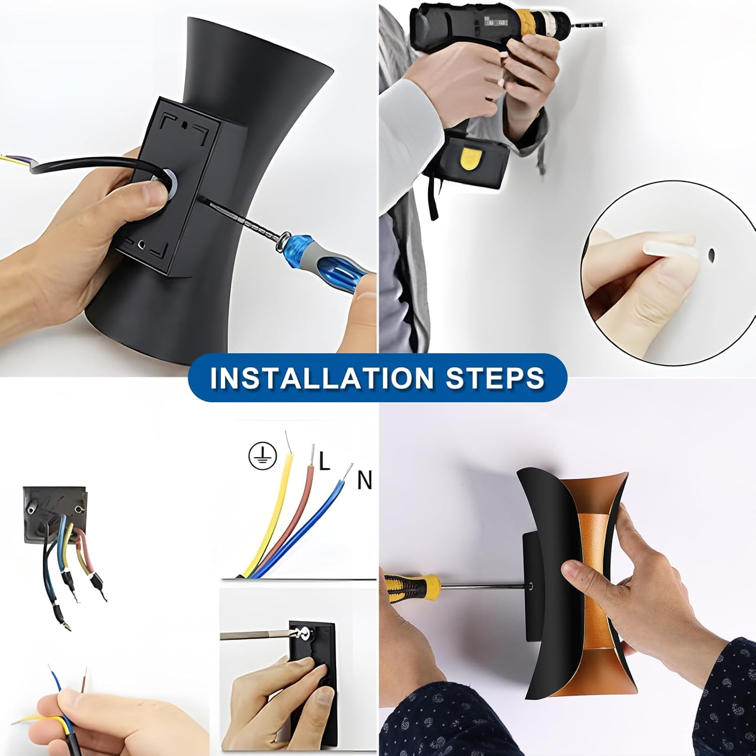 Modern LED Outdoor Wall Lamp 10W 3000K,Warm White LED up down Wall Light Waterproof Exterior Lights Fixture Suitable for Yards,Doorways,Garden,Pathway image number 2