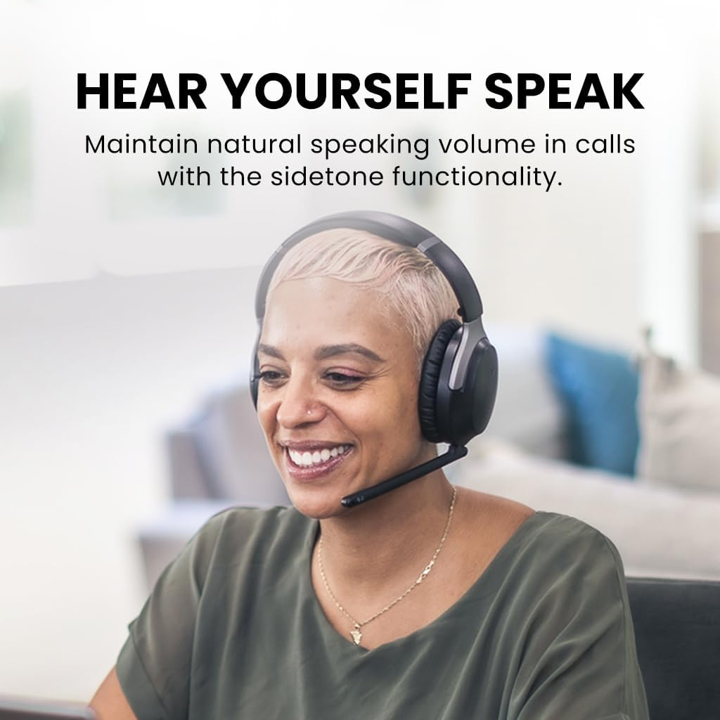 Avantalk Aria 3 - Bluetooth 5.3 LE Audio Headphones with Detachable Noise-Cancelling Mic for Work Calls & Music, 55 Hrs Wireless Headset with Sidetone for PC Computer and Phone image number 4