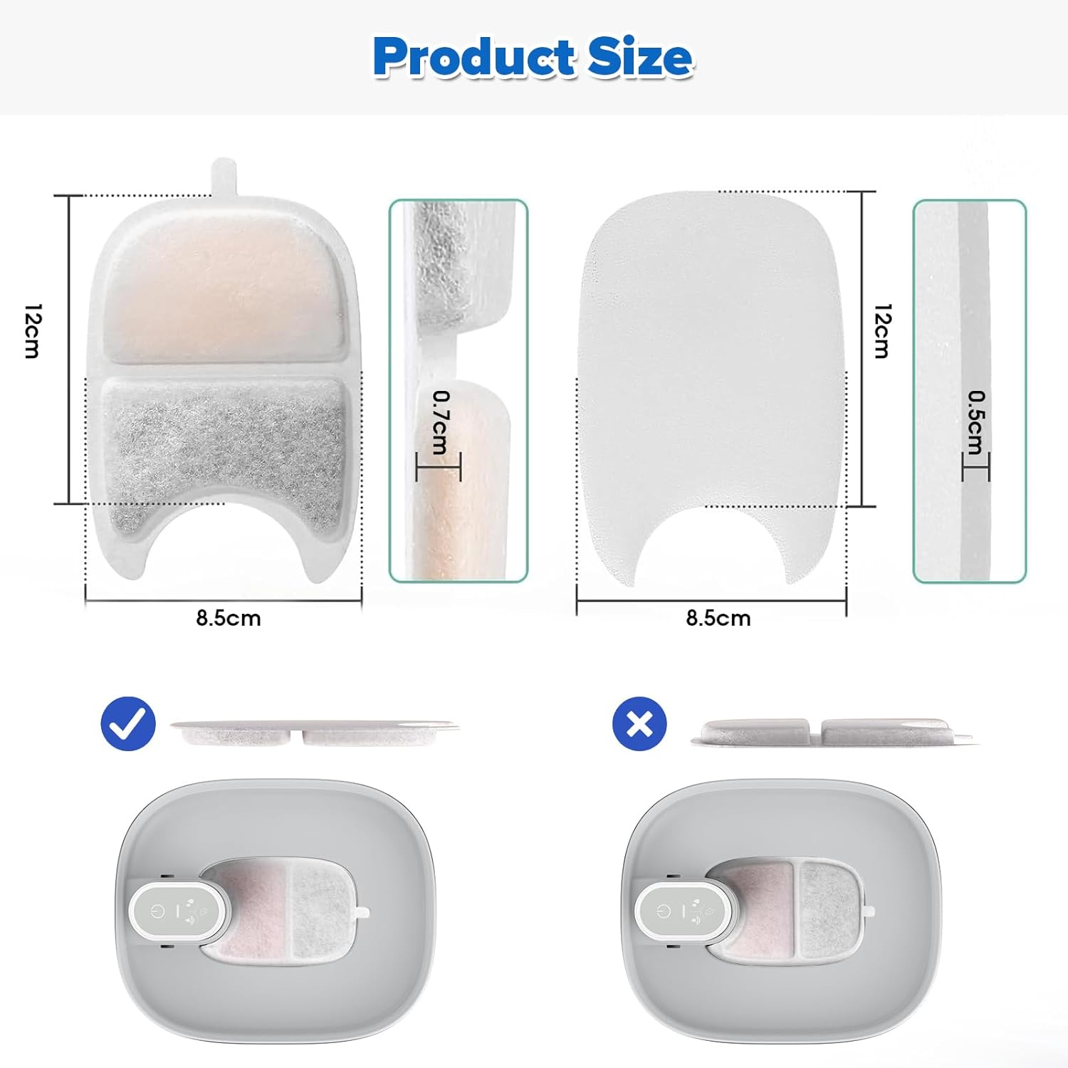 Wilreless 4L Cat Water Fountain Filter Replacement - 4 X Carbon Filter, 16 X Sponge Filter - Triple Filtration image number 4