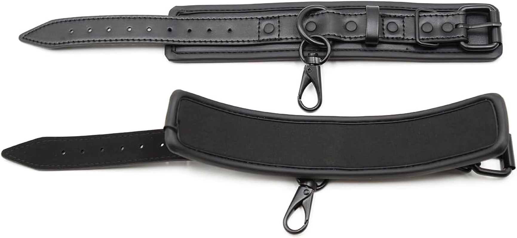 Padded Black Leather Sex Cuffs for Bondage Restraints - Women and Men'S Bondage Cuffs for SM Games - Leather Sex Toys Bondage Handcuffs - Leather SM Wrist Cuffs for Sex Games (Black) image number 2