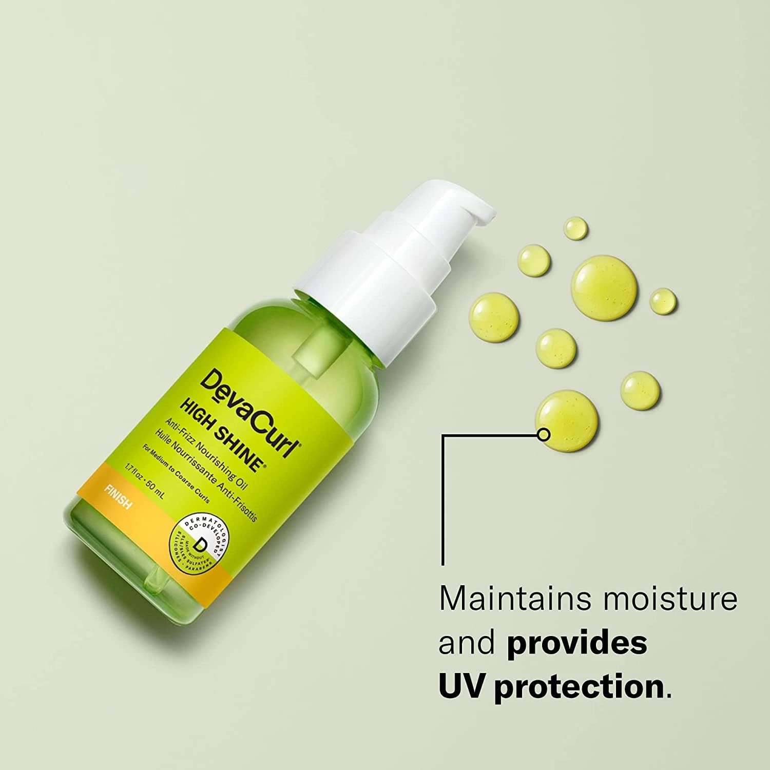 Devacurl High Shine Anti-Frizz Nourishing Oil, Bright Breeze, 1.7 Fl. Oz.