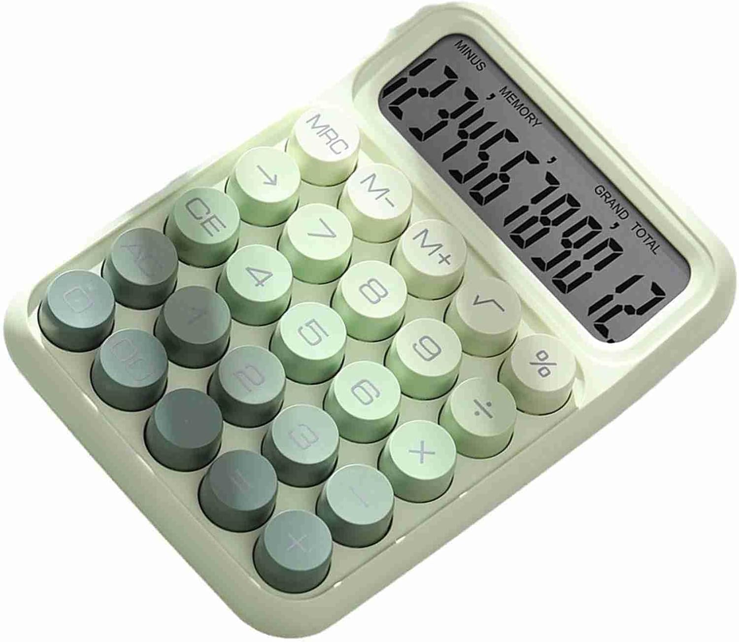 Fafeicy 12 Digit Pink Desktop Calculator Large Button Cute Office Calculator for Students and Accountants (Green)