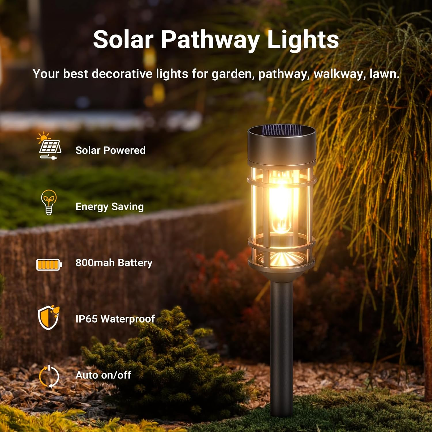 Xmart Solar Outdoor Lights, Bright up to 10 Hrs Solar Lights for Outside, 4 Pack IP65 Waterproof Solar Garden Lights for Patio, Lawn, Yard and Landscape image number 1