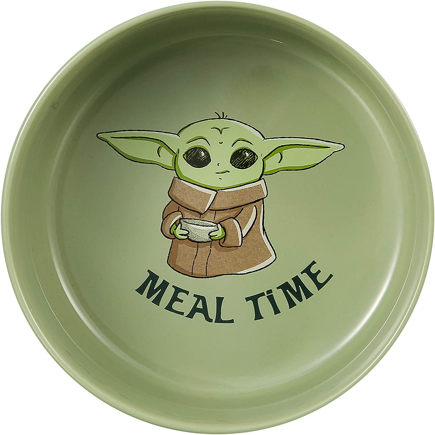 Star Wars the Mandalorian Baby Yoda Ceramic Dog Bowl, 3.5 Cups | Meal Time Star Wars Dog Food Bowl, Green Dog Bowl with Baby Yoda | Dog Water Bowl for Dry Food or Wet Food image number 1