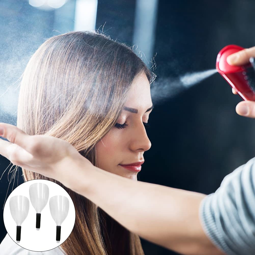 3Pcs Face Shield for Hairspray,Plastic Pro Barber Faces Shield,Handheld Hairspray Face Shields,Reusable Faces Protective Cover for Hairdressing Hair Stylist Cutting Dust Makeup Protector (Color:Clear) image number 1