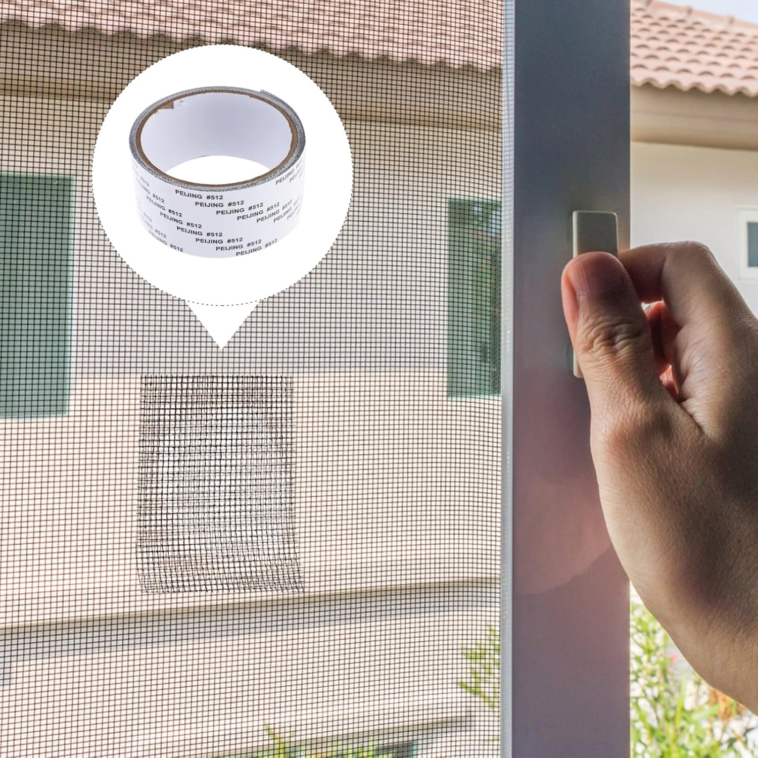 Self-Adhesive Window Screen Repair Tape 5Cm X 2M Gray Patch Mesh Screen Door Repair Kit for Home Use image number 3
