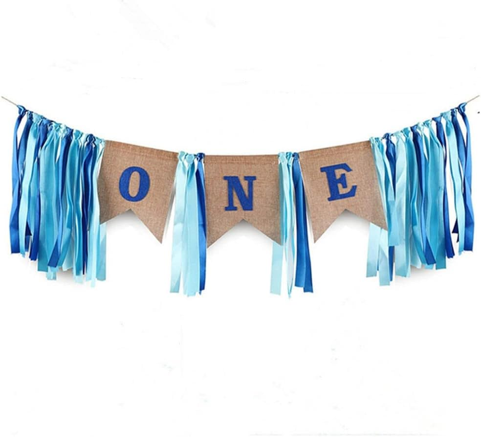 SS Cohen 1St Birthday Decorations,Baby Boy'S First Birthday Banner,Burlap Highchair Banner for 1St Birthday Boy Decorations image number 2