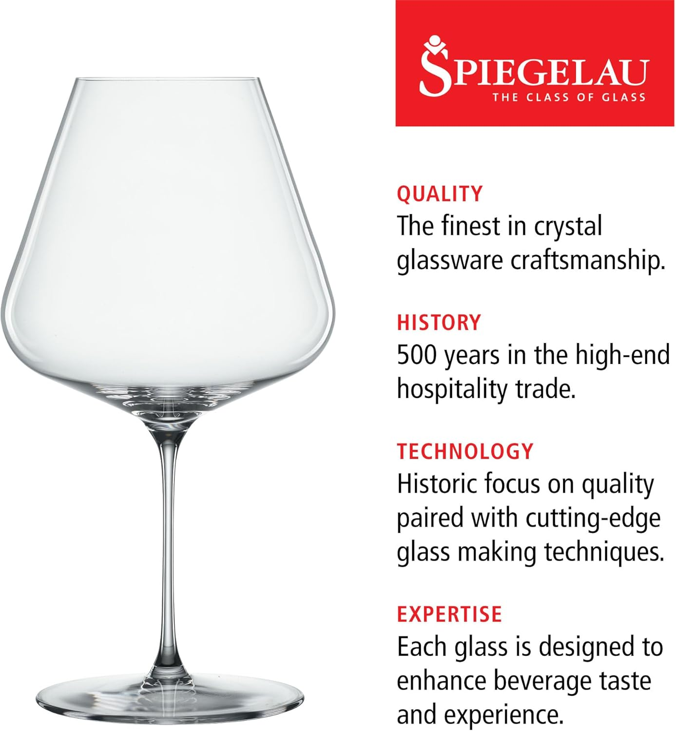 Spiegelau Definition Burgundy Glass, Clear &ndash; Elegant Crystal Drinkware for Light-Bodied Red Wines &ndash; Machine-Made, Durable & Dishwasher Safe &ndash; 960 Ml Capacity (Pack of 2) image number 1