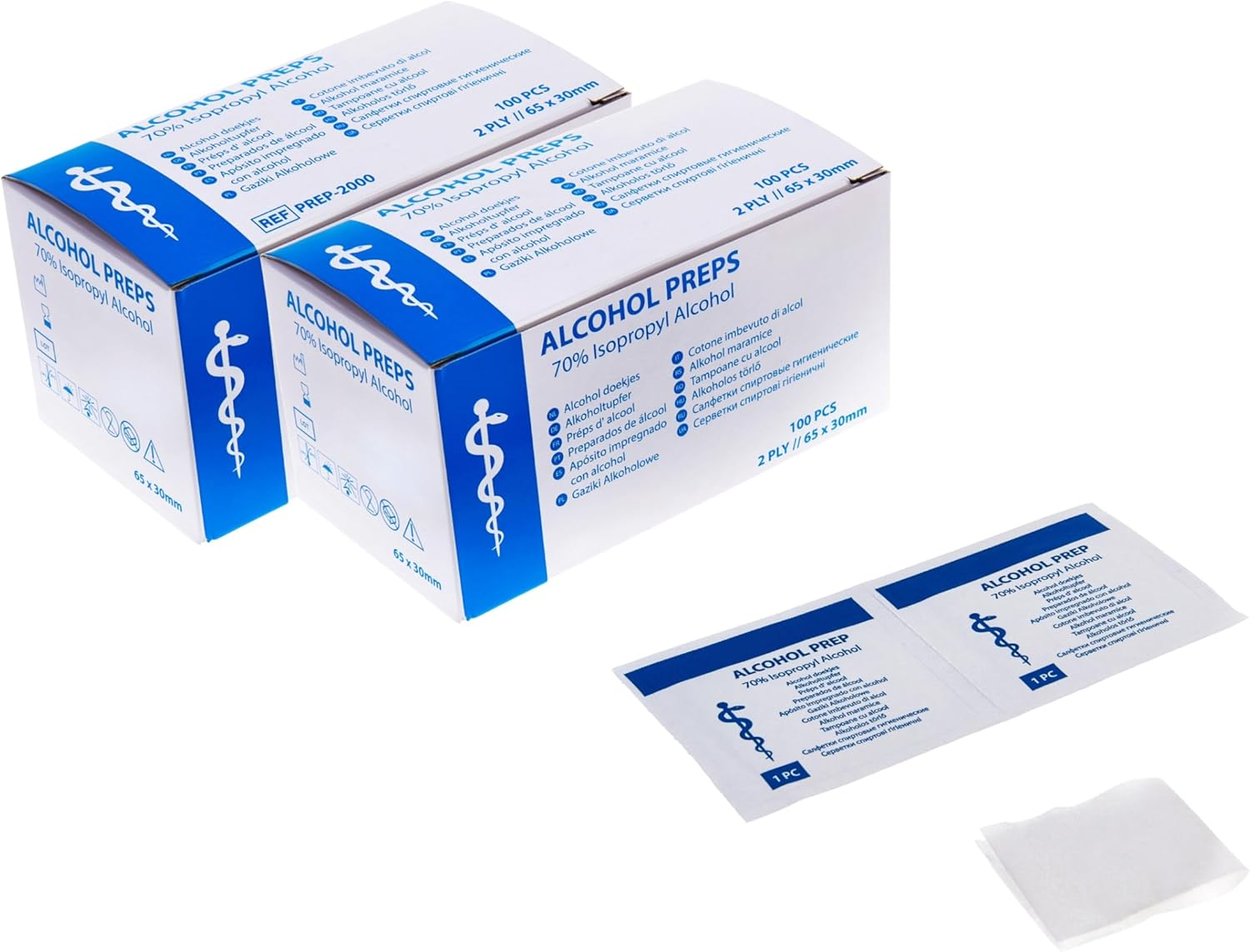Medi-Inn Alcohol Swabs Set 30 X 65 Mm Set of 2 (2 X 100 Pieces)